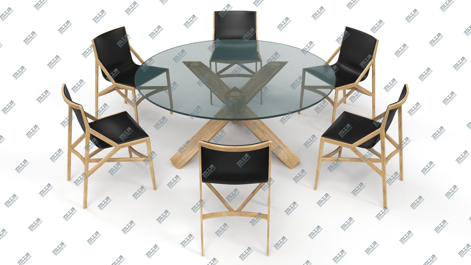 images/goods_img/2021040233/3D Cassina Dining Table Chair Set Oak Glass - PBR/2.jpg